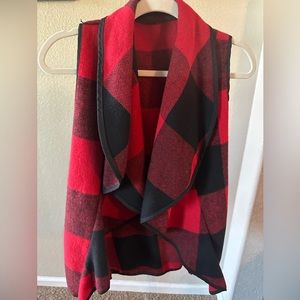 Plaid cardigan vest size Large